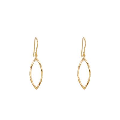 Yellow Gold 375/1000 Marquise Drop Earrings - Emanessence