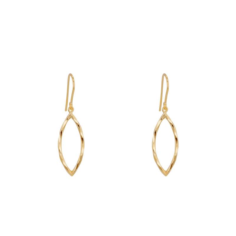 Yellow Gold 375/1000 Marquise Drop Earrings - Emanessence