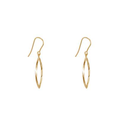 Yellow Gold 375/1000 Marquise Drop Earrings - Emanessence