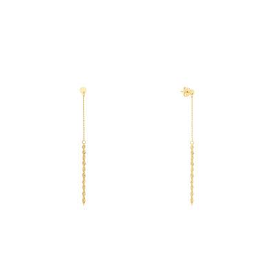Yellow Gold 375/1000 Chain Drop Earrings - Emanessence
