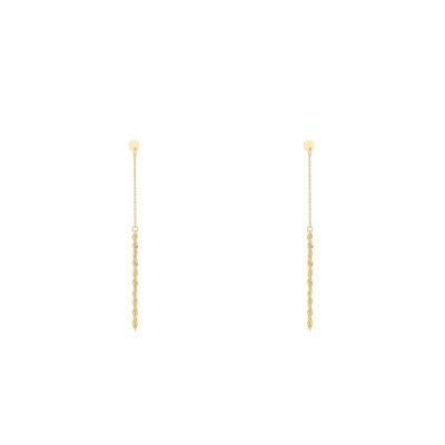 Yellow Gold 375/1000 Chain Drop Earrings - Emanessence
