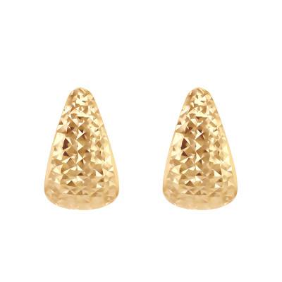 Yellow Gold 375/1000 Diamond-Cut Drop Earrings - Emanessence