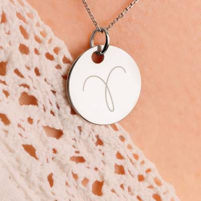 Médaille Zodiaque Bélier en Argent 925, Diamètre 19 mm - Lumiosa