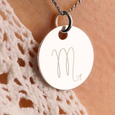 Médaille Zodiaque Scorpion en Argent 925, Diamètre 19 mm - Lumiosa