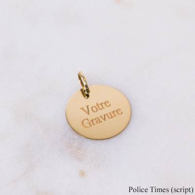 Médaille Vierge à l'Enfant Maternité en Or Jaune 375, Diamètre 16 mm - Emanessence