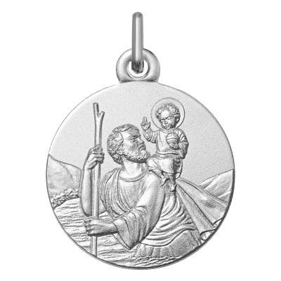 925 Silver Saint Christopher Medal, 16 mm Diameter - Lumiosa