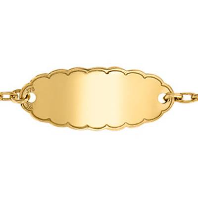 Gourmette Nuage Or Jaune 375, Longueur 14 cm réglable - Lucas Lucor