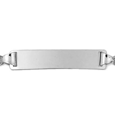 Gourmette Maille Marine Battue Or Blanc 750, Longueur 14 cm réglable - Lucas Lucor