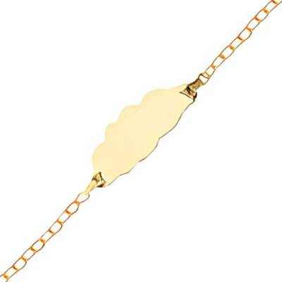 Gourmette Bébé Papillon en Or Jaune 375, Longueur 13,50 à 14,50 cm - Lucas Lucor
