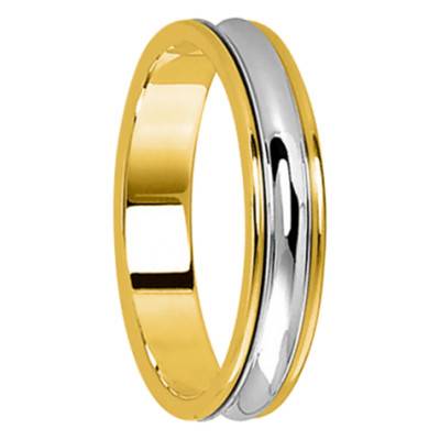 Alliance Concave en 2 Ors 750, Largeur 4,50 mm - Ponce