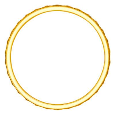750 Yellow Gold Diamond-Cut Flat Band Wedding Ring, 2.50 mm Width - Ponce
