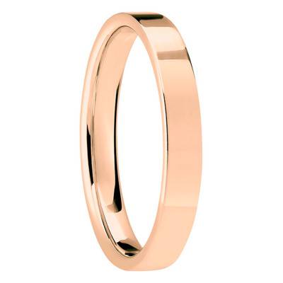 Alliance Ruban Sandard en Or Rose 750, Largeur 3,50 mm - Ponce