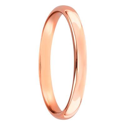 Alliance Jonc Parisien en Or Rose 750, Largeur 2,50 mm - Ponce