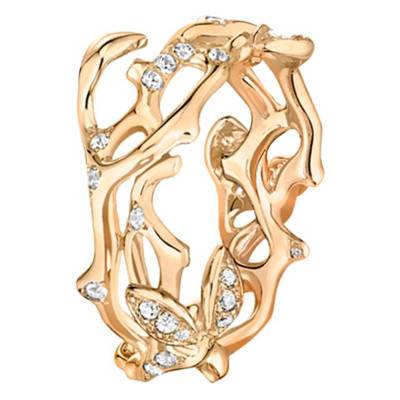Alliance Jardin Secret GM en Or Jaune 750 & Diamants 0,35 ct - Ponce