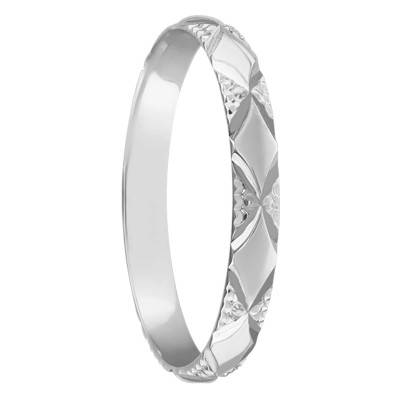 Alliance Argeles en Or Blanc 750, Largeur 2,5 mm - Ponce