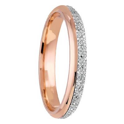 Sacha Half-Domed Comfort-Fit Two-Gold 750 Wedding Ring - Ponce