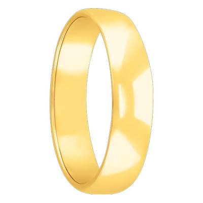 Alliance Jonc Parisien Prestige en Or Jaune 750, Largeur 4,50 mm - Ponce