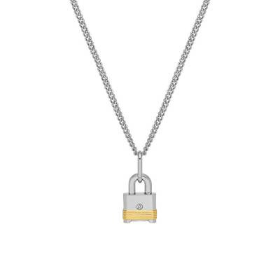 Collier cadenas doré et argent, Longueur 50 cm - Northskull