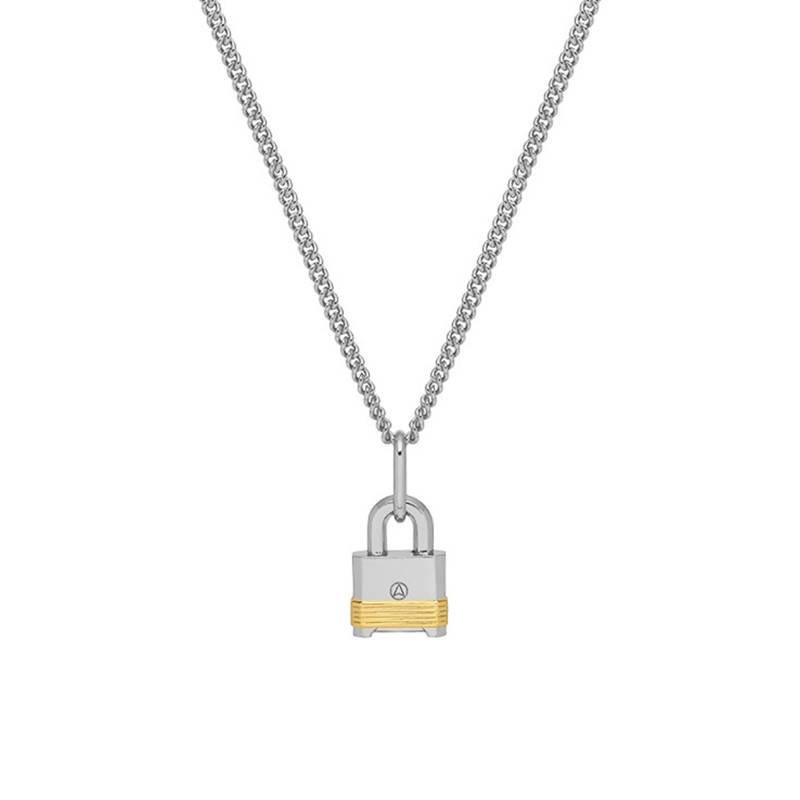 925 Silver Padlock Necklace, 50 cm Length - Northskull