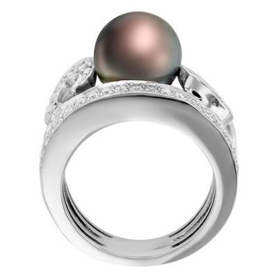 Bague Arabesques, Or Blanc 750 & Diamants - Porchet