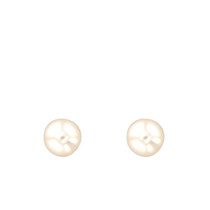 750 Yellow Gold & White Pearl Stud Earrings - Porchet