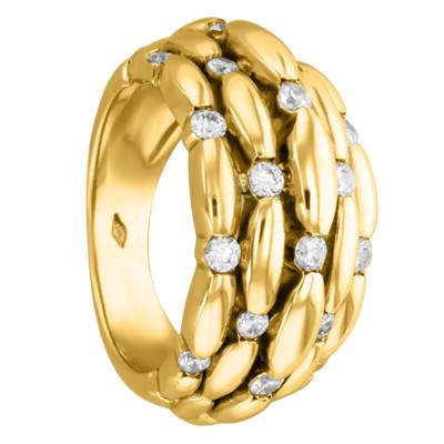 Bague Wilbur, Or Jaune et Diamants - Porchet