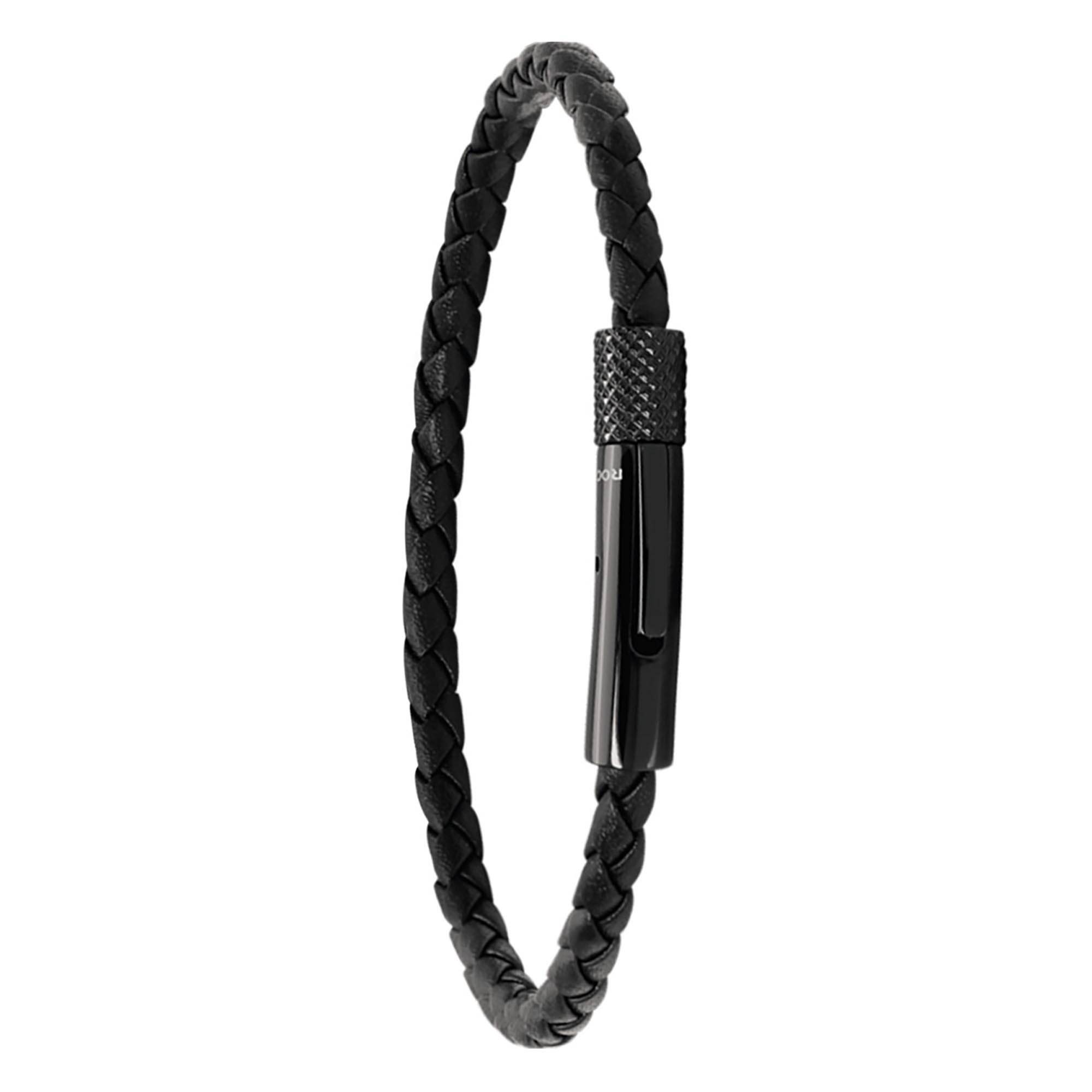 Bracelet Tressé Trio Noir Clj Charles Le Jeune - Neuf Avec étiquettes