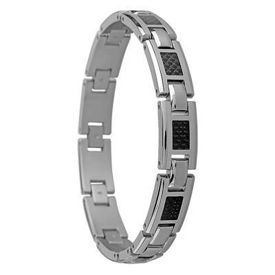 Mercury Steel and Carbon Bracelet, Length 21,5 cm - B533181 - Rochet