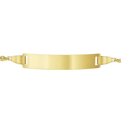 375/1000 Yellow Gold & Amethyst Baby ID Bracelet, Length 12 cm to 14 cm or 14 cm to 16 cm - Bambins