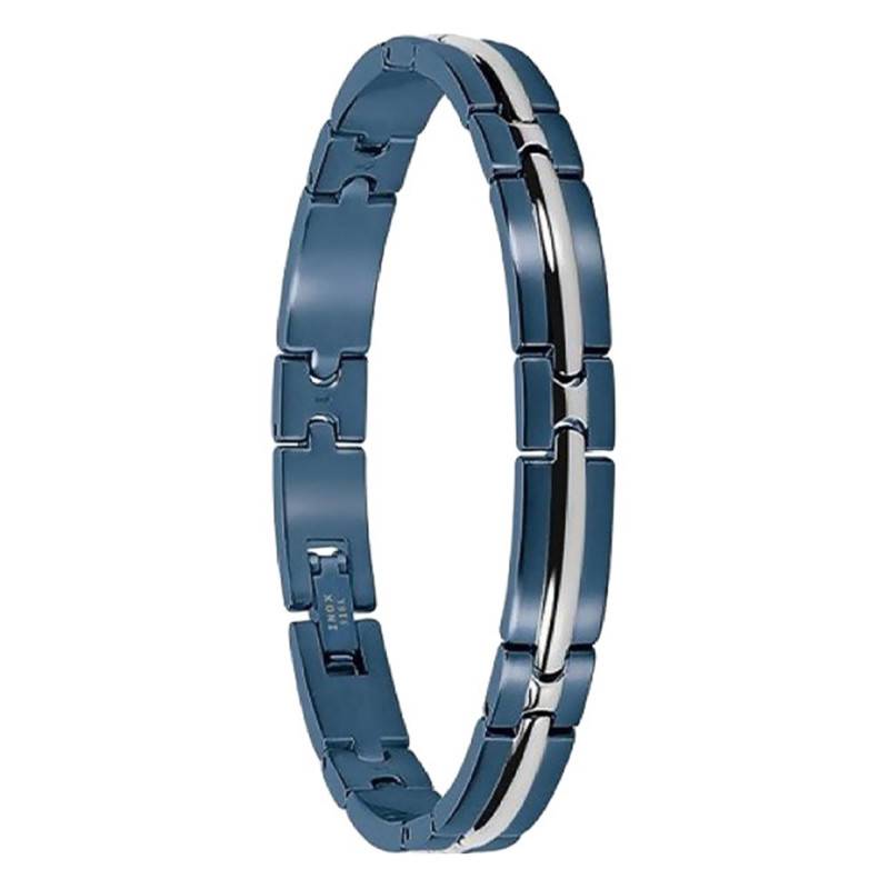 Rochet Two-Tone Blue & Black Steel Trinidad Bracelet, 21 cm Length - B042286 - Rochet