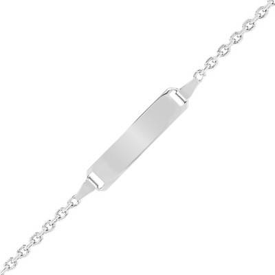 925/1000 Silver Cable Chain Baby ID Bracelet, Adjustable Length 16 cm - Les Petites Lucioles