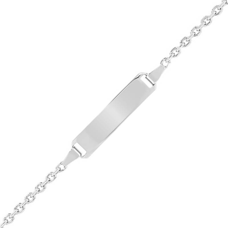 925/1000 Silver Cable Chain Baby ID Bracelet, Adjustable Length 16 cm - Les Petites Lucioles