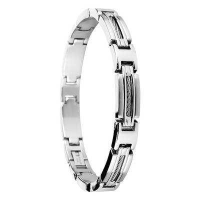 Bracelet marina acier et câble, Longueur 21 cm - B062360 - Rochet