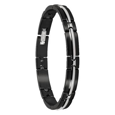 Two-Tone Black Steel Trinidad Bracelet, Length 21 cm - B042281 - Rochet