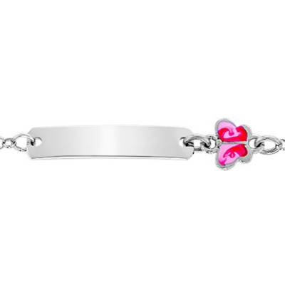 Silver Butterfly ID Bracelet, Adjustable Length 16 cm - Les Petites Lucioles