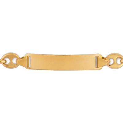 Gourmette Grain de Café Or Jaune 750, Longueur 14,00 cm, Largeur 4,00 mm - Lucas Lucor