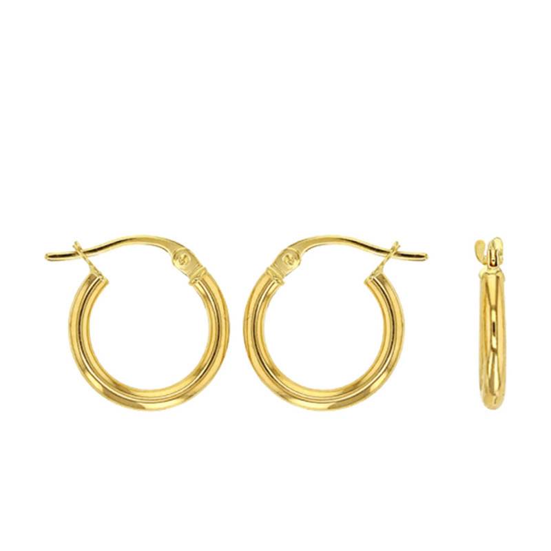 750 Yellow Gold Hoop Earrings, 10 mm to 25 mm Diameter - Rosatella