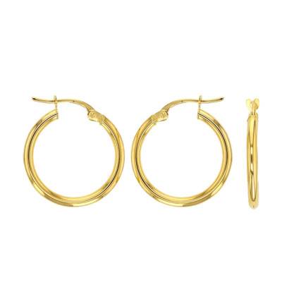 750 Yellow Gold Hoop Earrings, 10 mm to 25 mm Diameter - Rosatella