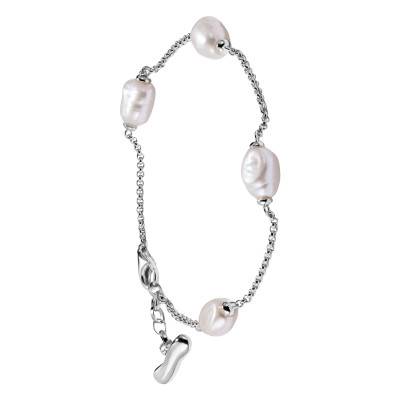 925/1000 Silver Natural Beauty Bracelet & Freshwater Pearls, Adjustable Length 16 cm to 19 cm - A2189-082-14 - Thomas Sabo