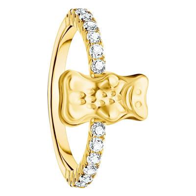 Haribo Yellow Gold-Plated White Zirconium Oxide Ring - TR2504-414-14 - Thomas Sabo
