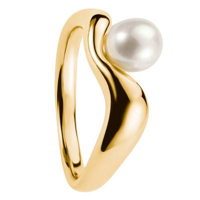 Natural Beauty Yellow Gold-Plated Ring with Freshwater Pearl - TR2485-430-14 - Thomas Sabo