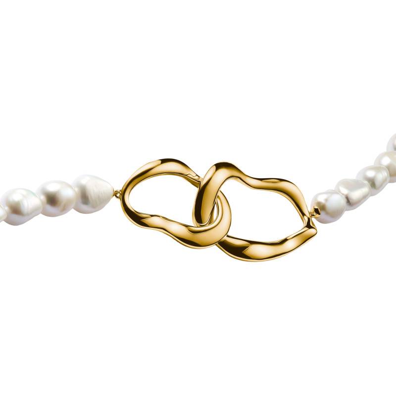 Yellow Gold Plated Natural Beauty Necklace & Freshwater Pearls, Length 40 cm to 45 cm - KE2321-430-14 - Thomas Sabo