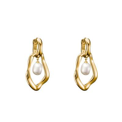 "Natural Beauty Yellow Gold-Plated & Freshwater Pearl Earrings - H2321-430-14" - Thomas Sabo