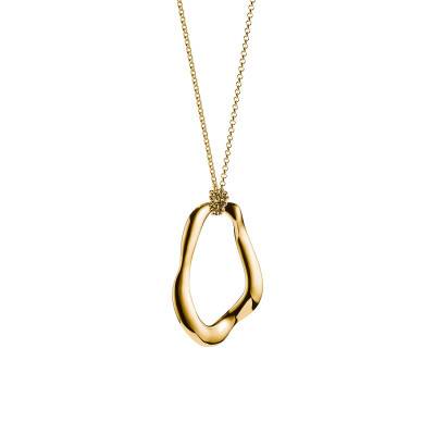 Yellow Gold-Plated Natural Beauty Organic Shape Necklace 70 cm - KE2319-413-39 - Thomas Sabo