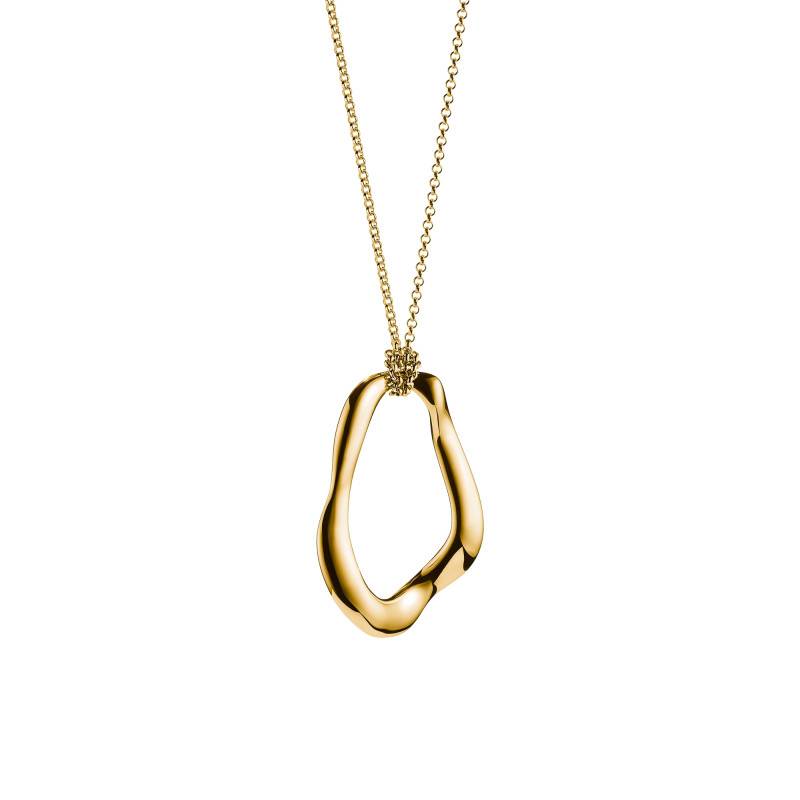Yellow Gold-Plated Natural Beauty Organic Shape Necklace 70 cm - KE2319-413-39 - Thomas Sabo
