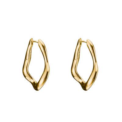 Yellow Gold-Plated Natural Beauty Large Organic Shapes Hoop Earrings - CR755-413-39 - Thomas Sabo