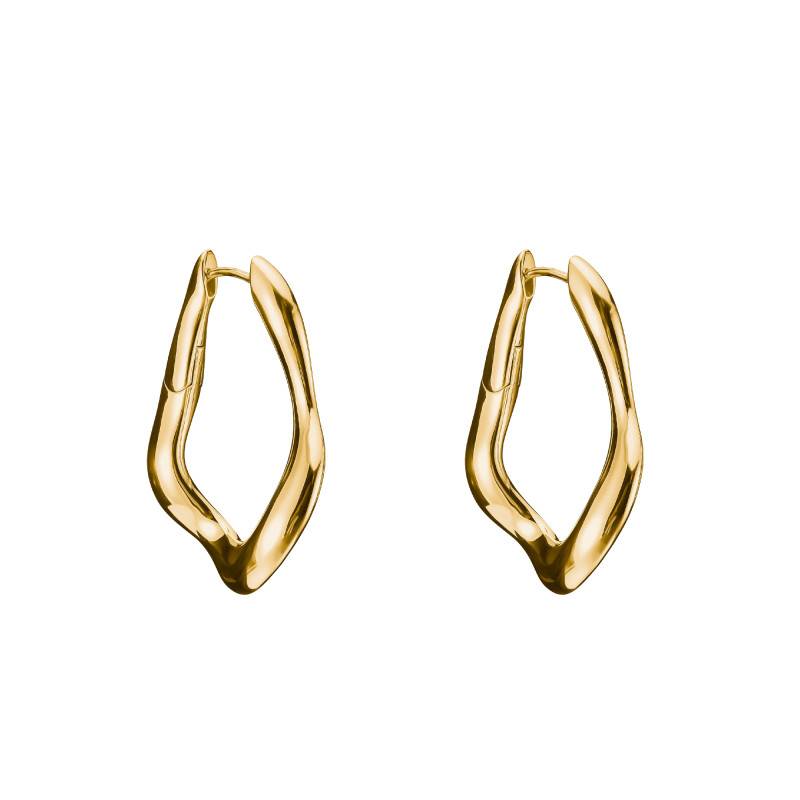 Yellow Gold-Plated Natural Beauty Large Organic Shapes Hoop Earrings - CR755-413-39 - Thomas Sabo