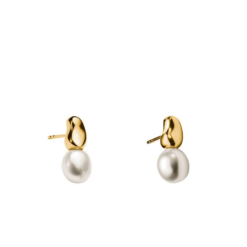 Yellow Gold Plated Natural Beauty Drop Earrings & Freshwater Pearls - H2320-430-14 - Thomas Sabo