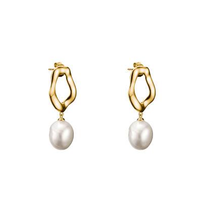 Yellow Gold Plated Natural Beauty Drop Earrings & Freshwater Pearls - H2322-430-14 - Thomas Sabo