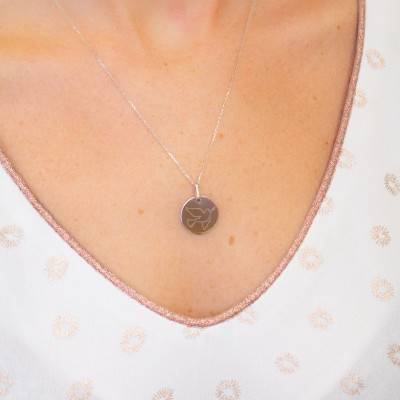 White 375/1000 Gold Dove Medal, 15 mm Diameter - Lucas Lucor